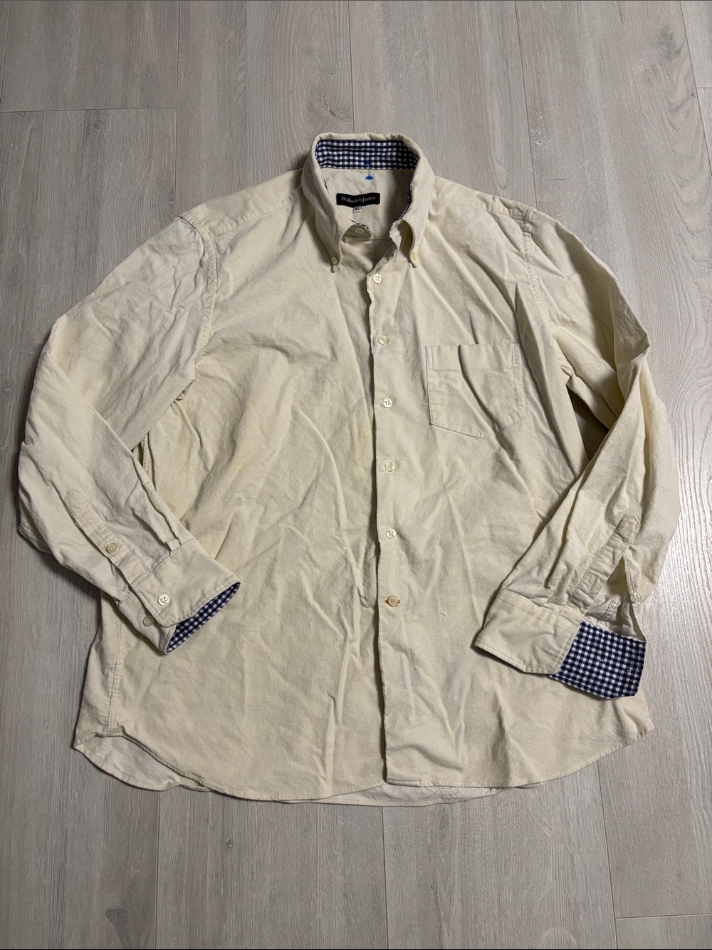 🔥BUNDLESALE Men's XL Bullock & Jones Corduroy Cream Button Down Shirt